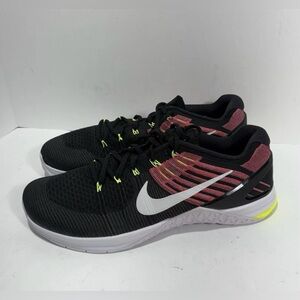 Nike Metcon DSX Flyknit Black White Volt Chlorine Blue 849809-011 Shoes-Women 11